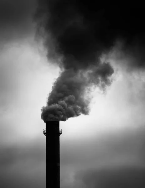 Milieuschade Luchtverontreiniging Zwarte Rook Van Pijp — Stockfoto