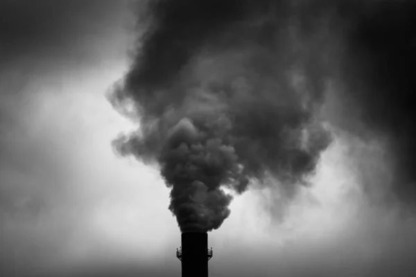 Daños Ambientales Contaminación Del Aire Humo Negro Pipa —  Fotos de Stock