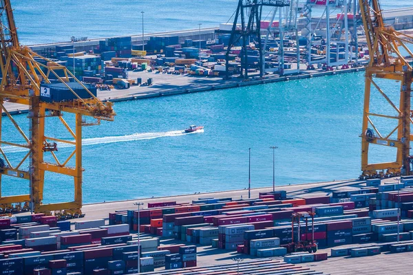 Βαρκελώνη Ισπανία Δεκ Λιμάνι Του Barcelonas Muelle Sur Container Terminal — Φωτογραφία Αρχείου