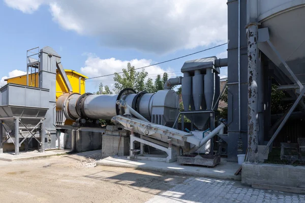 Producción Industrial Mezclas Construcción Torre Silos Con Ingredientes Granel Línea —  Fotos de Stock