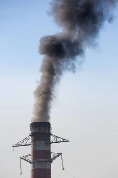 Milieuschade Luchtverontreiniging Zwarte Rook Van Pijp — Stockfoto