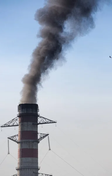 Daños Ambientales Contaminación Del Aire Humo Negro Pipa —  Fotos de Stock