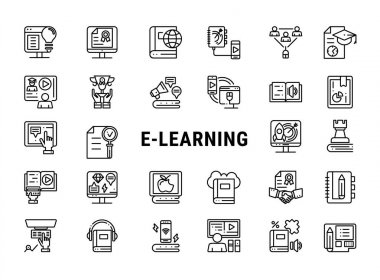 e-öğrenme Icon set