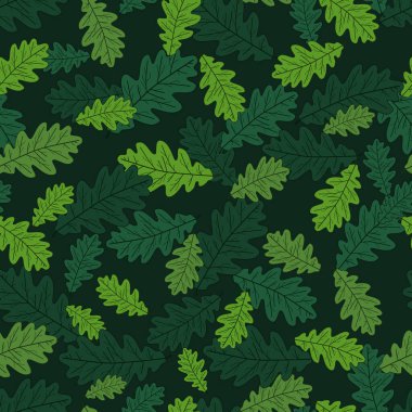 Meşe yaprağı dokusu, kusursuz desen. Vektör Kusursuz Arkaplan