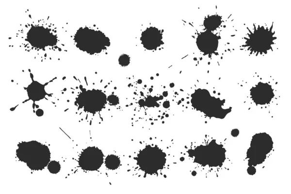 Vecteur Noir Blanc Éclaboussure Encre Tache Peinture Goutte Goutte Coup — Image vectorielle