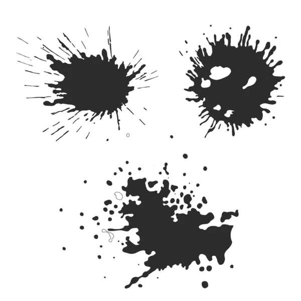 Vecteur Noir Blanc Éclaboussure Encre Tache Coup Pinceau Tache Pulvérisation — Image vectorielle