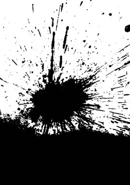 Mürekkep lekesi, leke ve fırça darbesi, leke, leke, sıçrama, sıçrama, damla, damla, mürekkep damlası Grunge desenli tasarım için elementler.