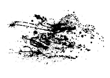 Mürekkep lekesi, leke ve fırça darbesi, leke, leke, sıçrama, sıçrama, damla, damla, mürekkep damlası Grunge desenli elementler tasarım için. Patlama şekli