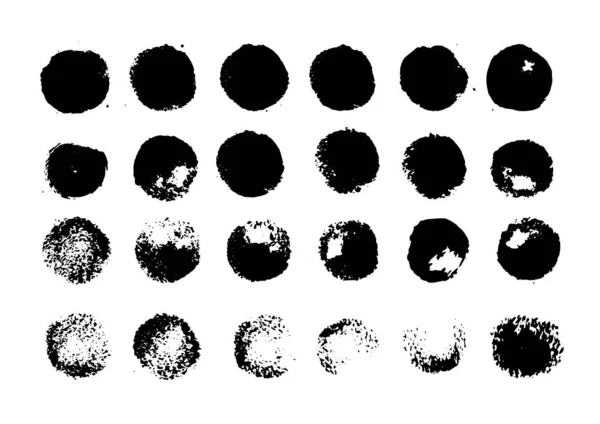 Ensemble Vectoriel Noir Blanc Avec Éclaboussures Encre Taches Coup Pinceau — Image vectorielle