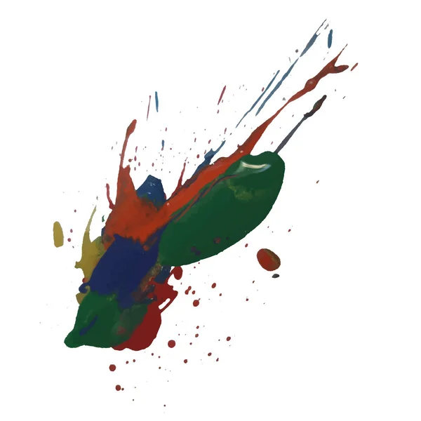 Vector Kleurrijke Achtergrond Met Inkt Splash Vlek Penseel Beroerte Regenboog Rechtenvrije Stockillustraties