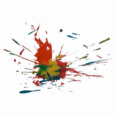 Tasarım, arkaplan ve arkaplan için Grunge desenli renkleri ile mürekkep sıçraması, leke ve fırça darbesi içeren vektör renkli arkaplan.