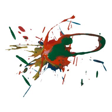 Tasarım, arkaplan ve arkaplan için Grunge desenli renkleri ile mürekkep sıçraması, leke ve fırça darbesi içeren vektör renkli arkaplan.