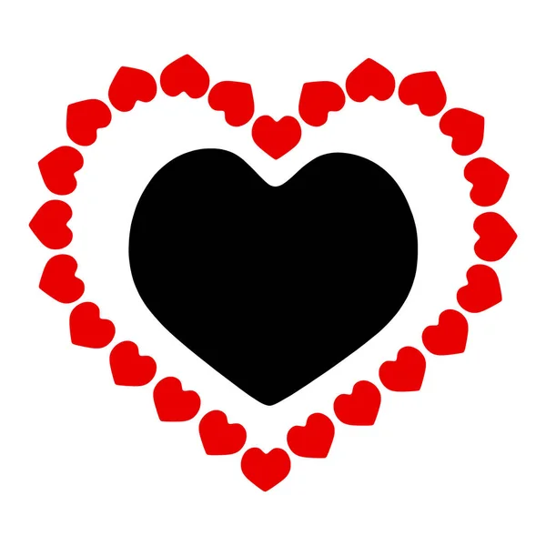 Black heart framed heart — Stock Photo, Image