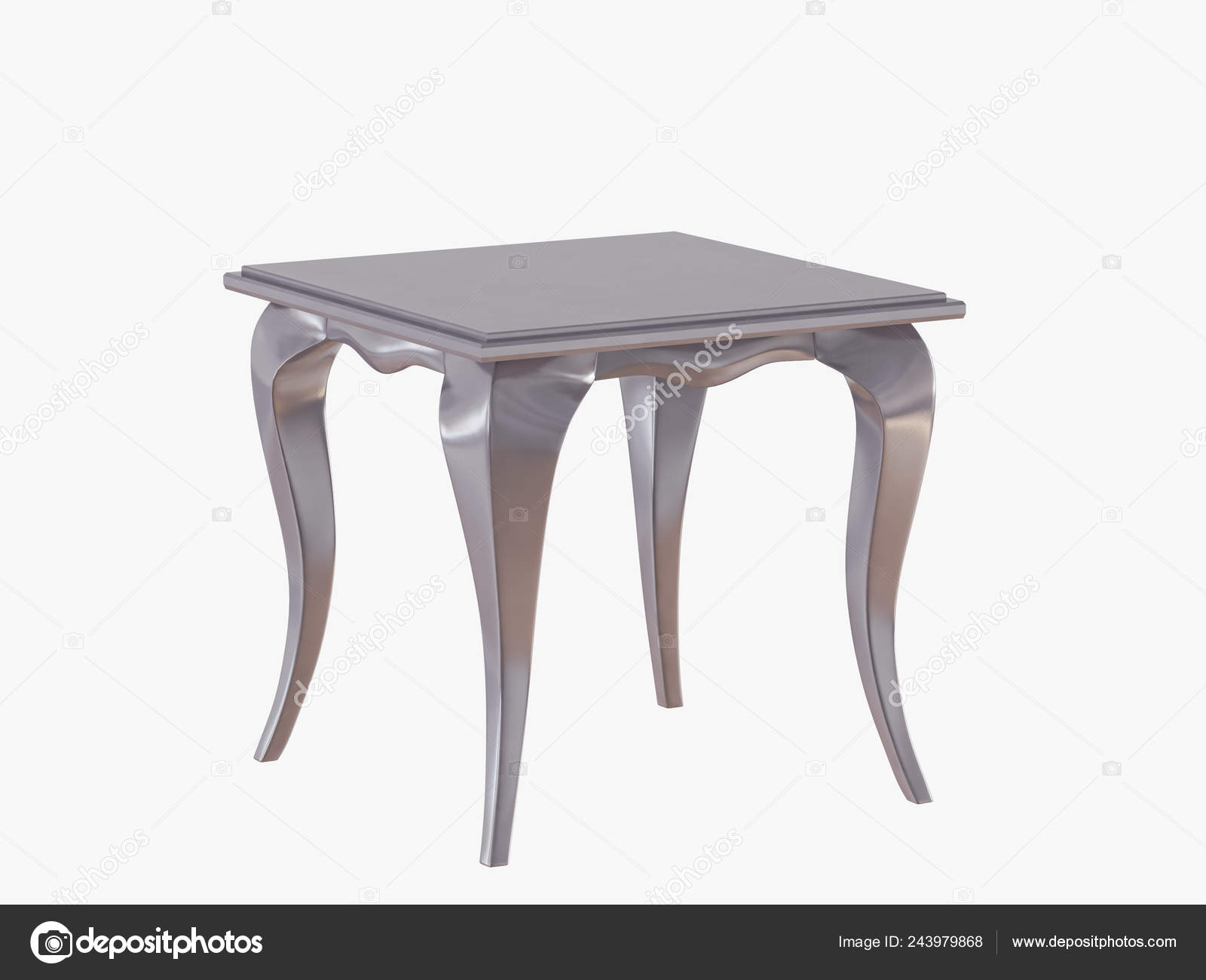 Small Square Coffee Table White Background Rendering Stock Photo by