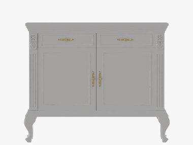 Beyaz Çekmeceli beyaz bir arka plan üzerinde 3d render