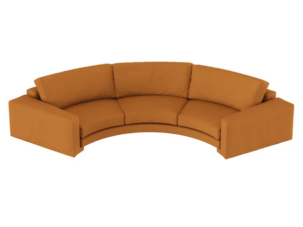 Halbkreisförmiges Sofa Auf Weißem Hintergrund Rendering — Stockfoto