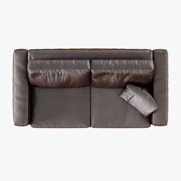 Brown Leather Sofa White Background White Background — Stock Photo, Image