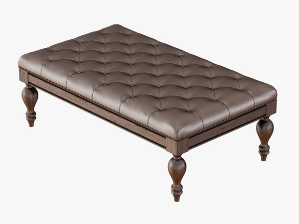 Leather Coffee Table Carriage Screed Rendering — Stock Photo, Image