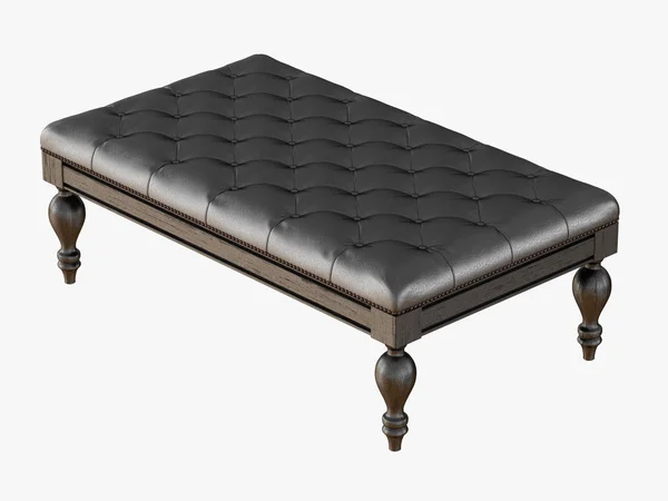 Leather Coffee Table Carriage Screed Gray Rendering — Stock Photo, Image