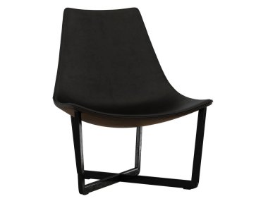 Siyah deri koltuk beyaz bir arka plan üzerinde 3d render