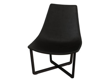 Siyah deri koltuk beyaz bir arka plan üzerinde 3d render