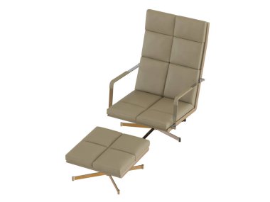 Bej ofis sandalye ve kabarık 3d render