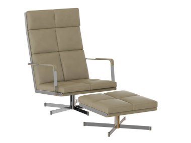 Bej ofis sandalye ve kabarık 3d render