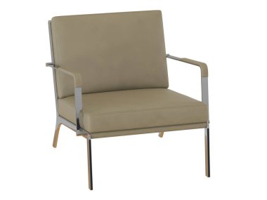 Bej ofis koltuk beyaz bir arka plan üzerinde 3d render