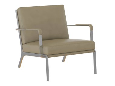 Bej ofis koltuk beyaz bir arka plan üzerinde 3d render