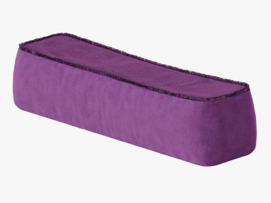 Yumuşak mor saçaklı kabarık beyaz bir arka plan üzerinde 3d render