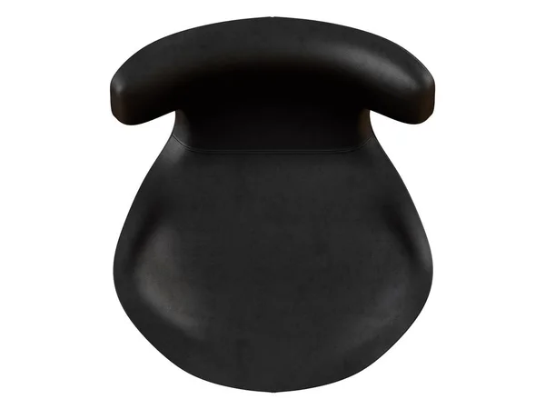 Fauteuil Cuir Noir Rendu Sur Fond Blanc — Photo