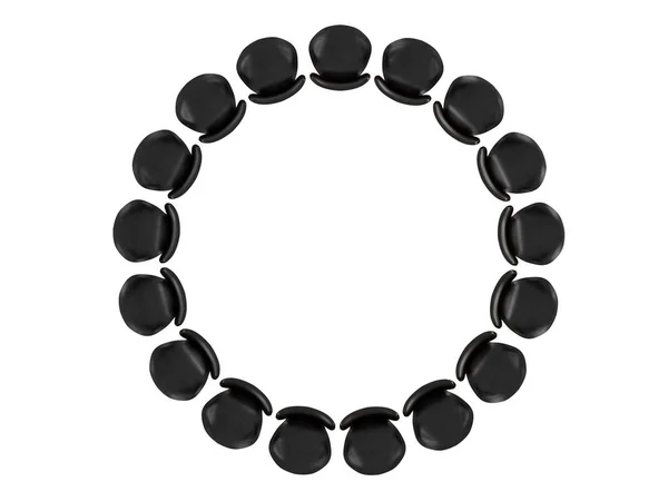 Silla Cuero Negro Encuentra Círculo Representación —  Fotos de Stock