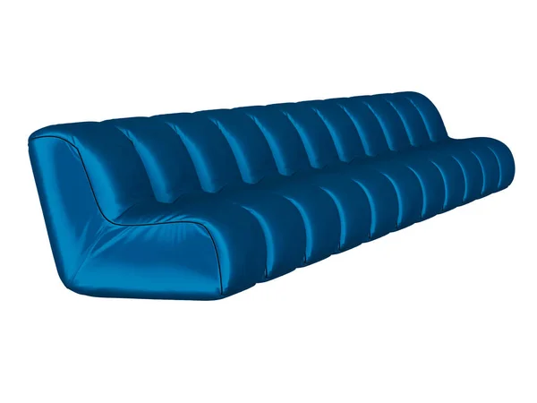 Cadeira Azul Macio Feito Seda Renderização — Fotografia de Stock