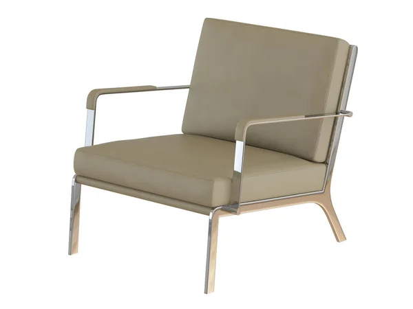 Beige office armchair 3d rendering on a white background