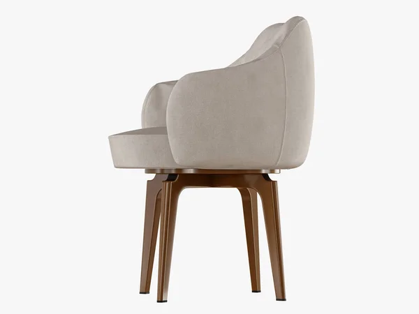 Stuhl Mit Holzbeinen Rendering Auf Weißem Hintergrund — Stockfoto