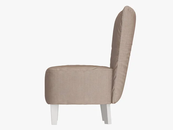 Cadeira Macia Com Pernas Brancas Renderização — Fotografia de Stock