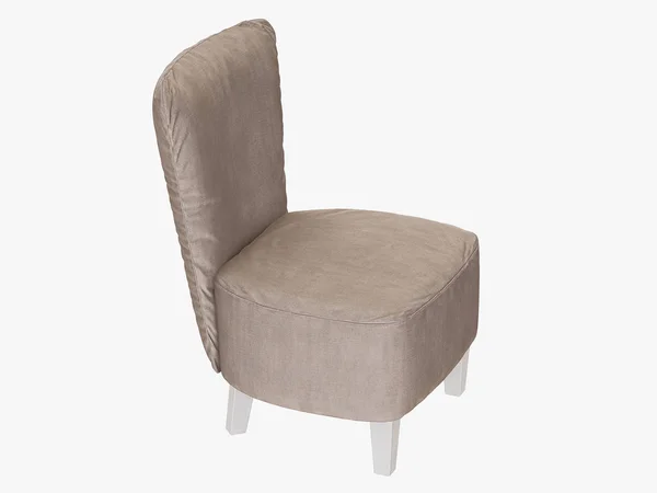 Soft Chair White Legs Rendering — Stock Photo, Image