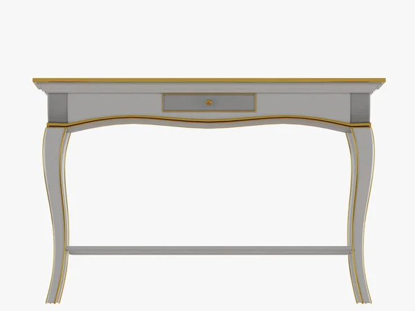 Tisch Mit Einer Schublade Auf Weißem Hintergrund — Stockfoto