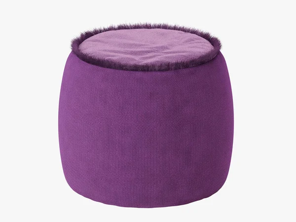 Soft Purple Pouf Rendering Auf Weißem Hintergrund — Stockfoto