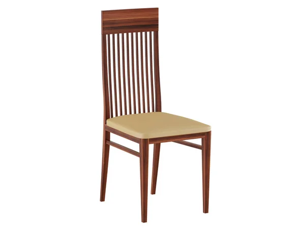 木椅子与皮革位子在白色背景 — 图库照片