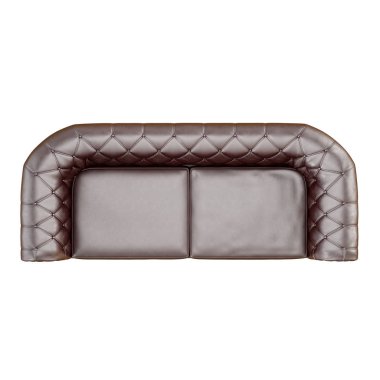 Beyaz arka planda 3d render kahverengi kanepe