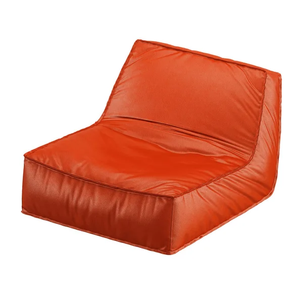 Miękka skóra pomarańczowy fotel na białym tle 3d — Zdjęcie stockowe