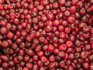 Depodaki buzdolabında dondurulmuş vişne