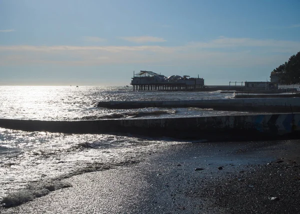 Café en la costa del Mar Negro de Sochi — Foto de Stock