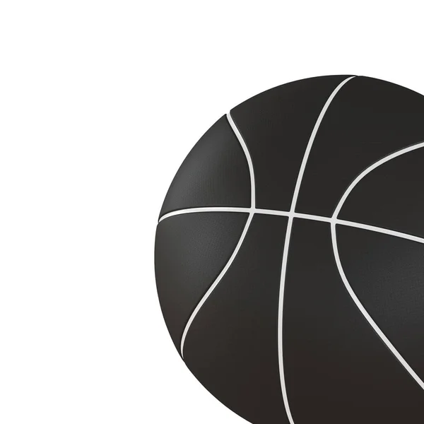 Mooie zwarte basketbal bal op een geïsoleerde witte achtergrond. 3D-rendering — Stockfoto