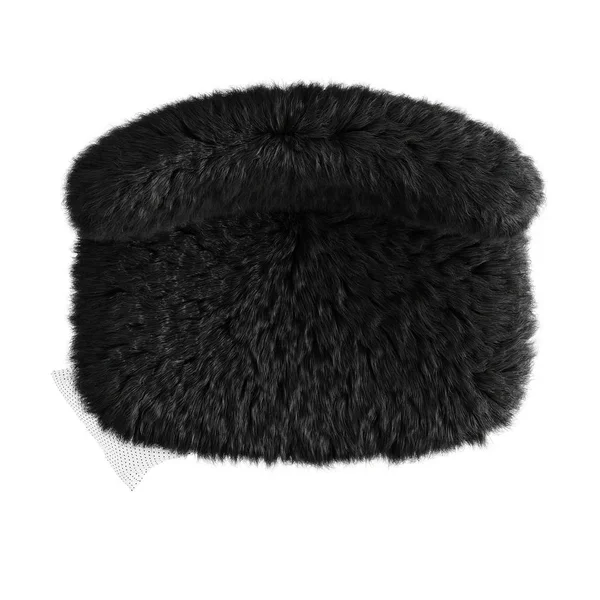 Bella panca nera soffice fatta di lana su uno sfondo isolato vista dall'alto. Rendering 3D — Foto Stock