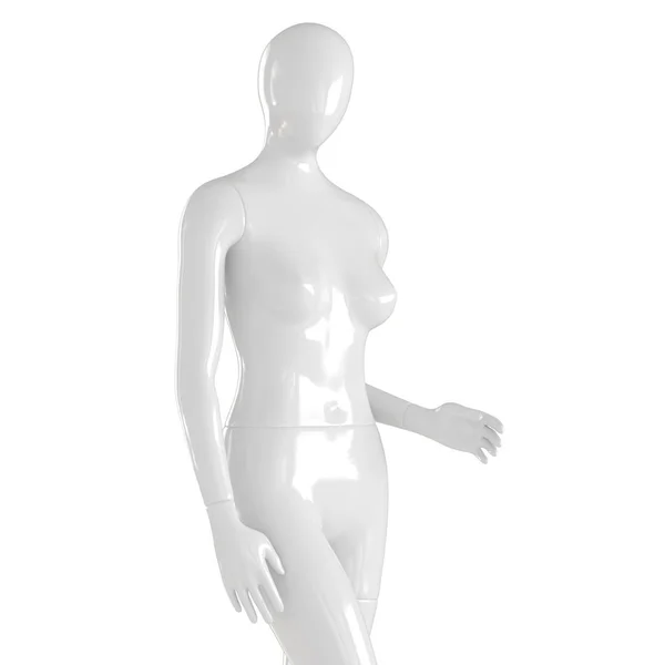 Mannequin féminin blanc gros plan sur un fond blanc isolé. rendu 3D — Photo