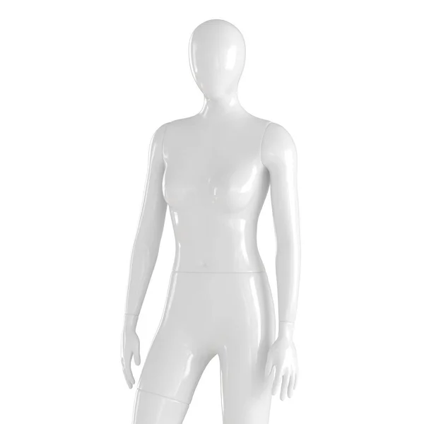 Mannequin féminin blanc gros plan sur un fond blanc isolé. rendu 3D — Photo