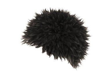 İzole edilmiş arka planda beyaz papakha siyahı 3D görüntüleme