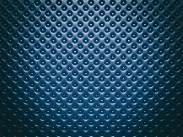 Panel de cuero azul oscuro con botones y viñeta oscura. Renderizado 3D — Foto de Stock